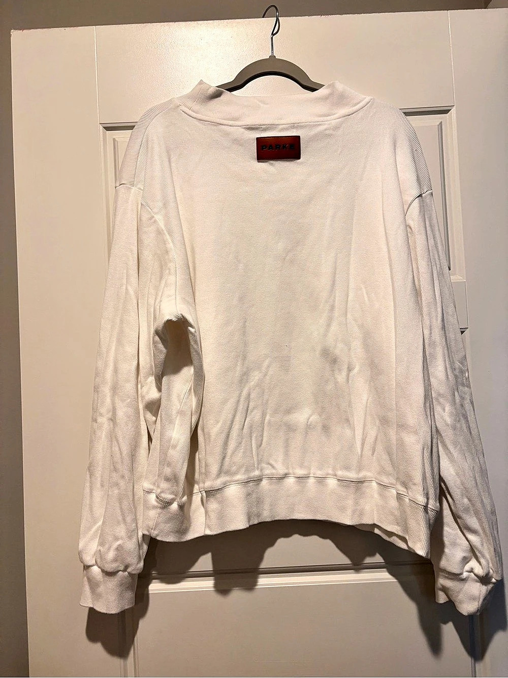 PARKE White Ribbed Mockneck L/XL